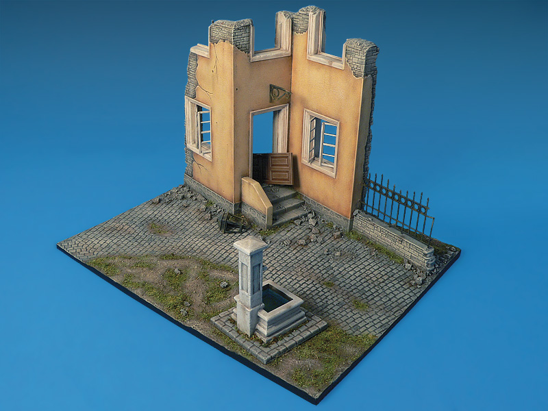 Diorama 1/35 Edificio en Ruinas y Fuente MiniArt