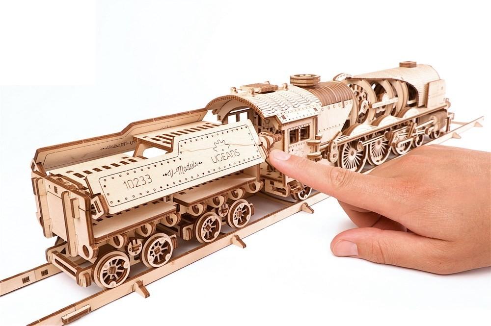 Modelo Locomotora Vapor V-Express Ugears