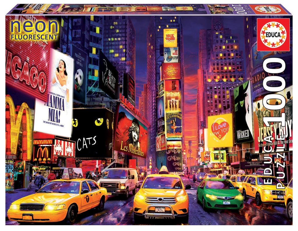 Puzzle 1000 piezas -Times Square, Neon- Educa