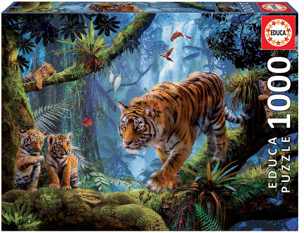 Puzzle 1000 piezas -Tigres en el Arbol- Educa