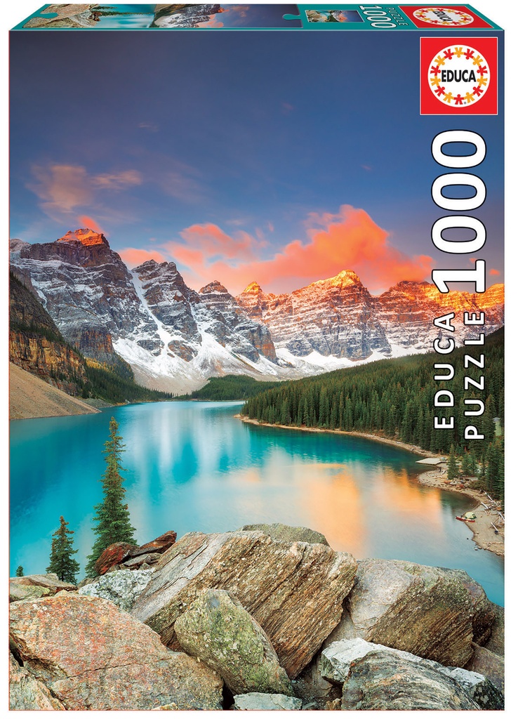 Puzzle 1000 piezas -Lago Moraine, Bannf National Park, Canadá- Educa