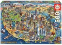 Puzzle 500 piezas -Mapa de New York- Educa