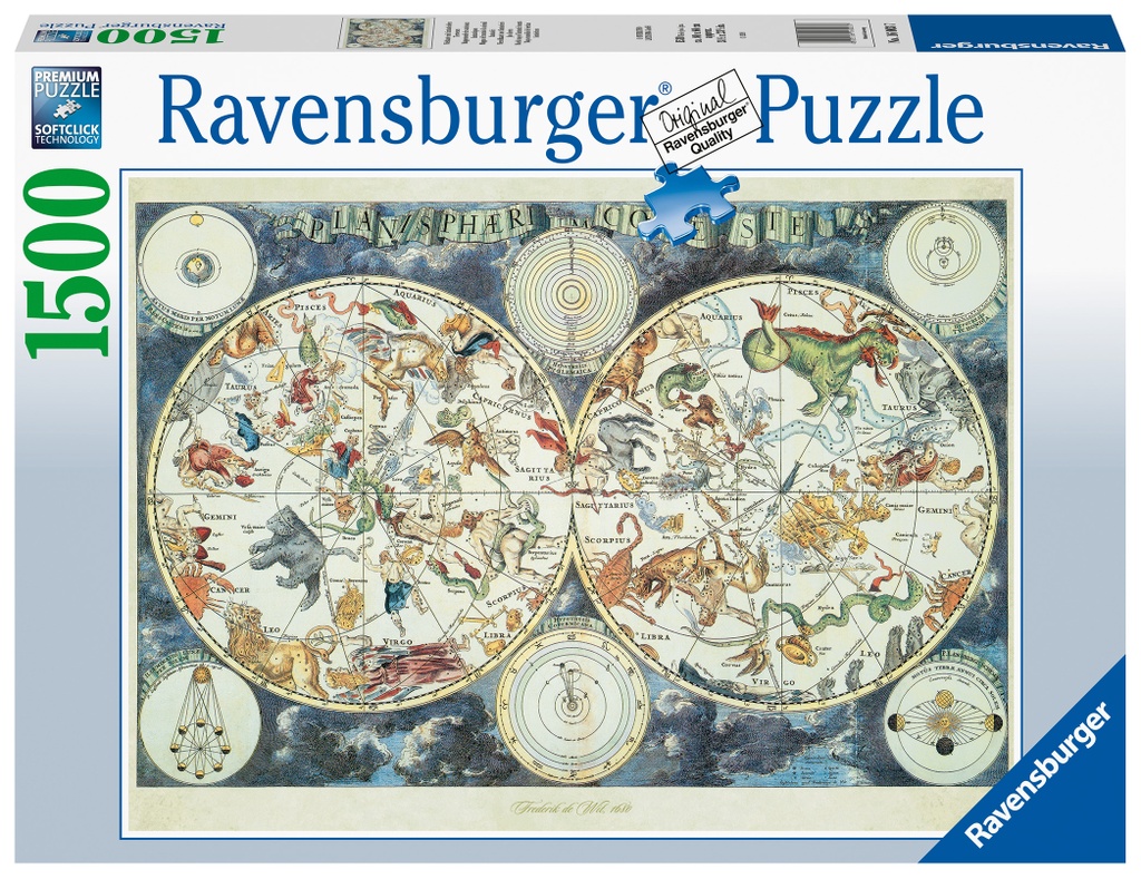 Puzzle 1500 piezas -Mapa Mundial de Bestias Fantásticas- Ravensburger