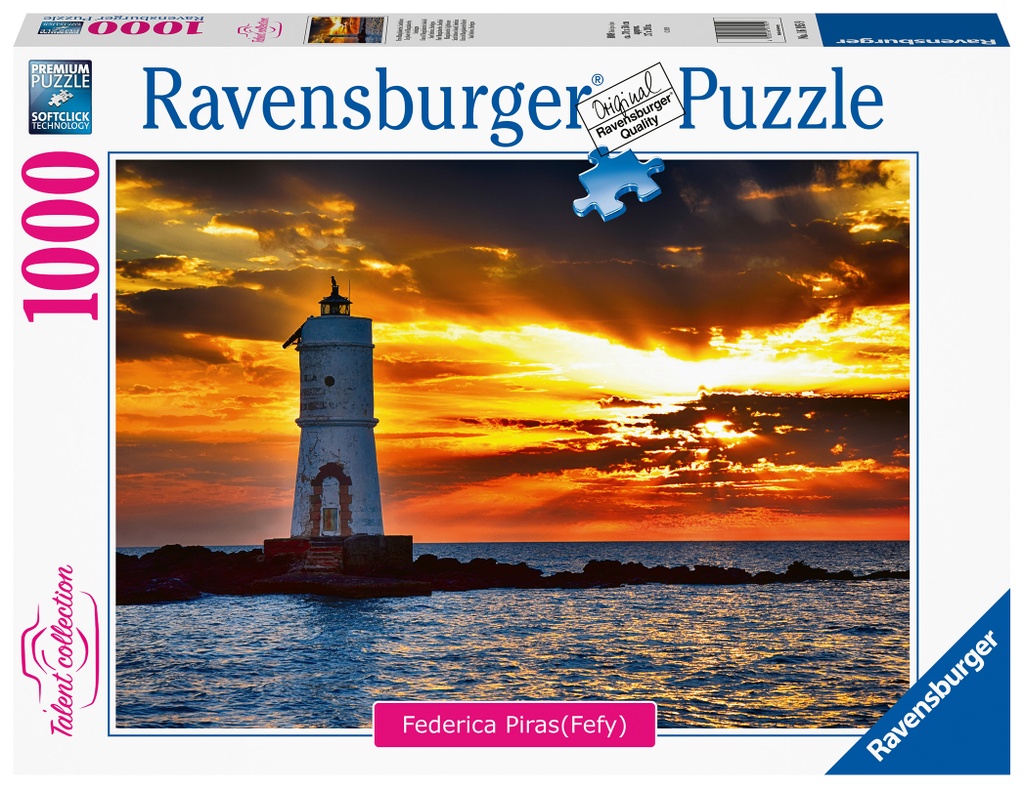 Puzzle 1000 piezas -Faro de Mangiabarche Isla de Sant’Antioco, Sardegna- Ravensburger