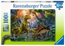 Puzzle 100 piezas XXL -Oasis de Dinosaurios- Ravensburger