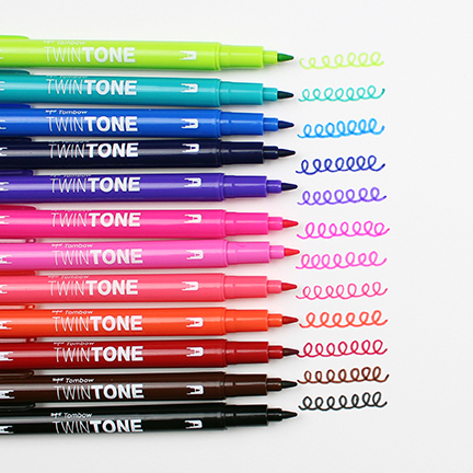 Estuche 12 Rotuladores -Colores Brillo- TwinTone Tombow