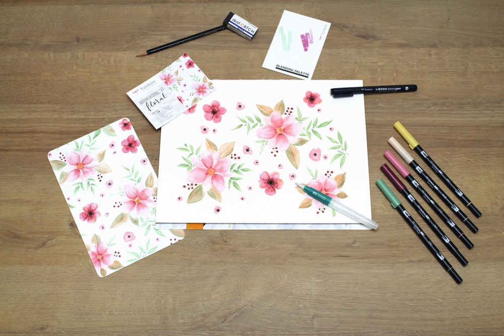 Set Acuarela Watercoloring -Floral- Tombow