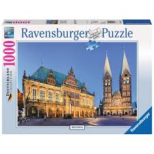 Puzzle 1000 piezas -Vista del Ayuntamiento, Bremen- Ravensburger