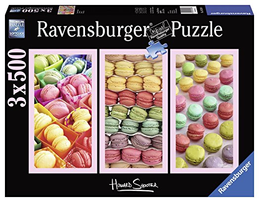 Puzzle 3 x 500 piezas -Tríptico: Macarons- Ravensburger