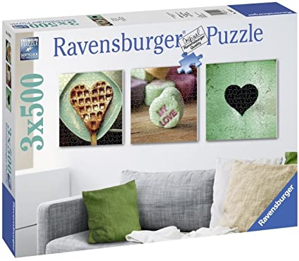 Puzzle 3 x 500 piezas -Trío de Corazones- Ravensburger