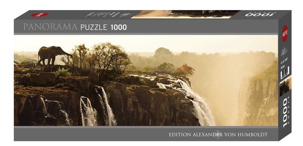 Puzzle 1000 piezas -Panorama: Elefante- Heye