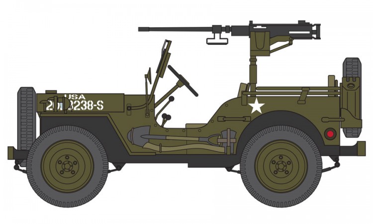 Set Militar 1/72 Willys Jepp + 6PDR Gun" Airf