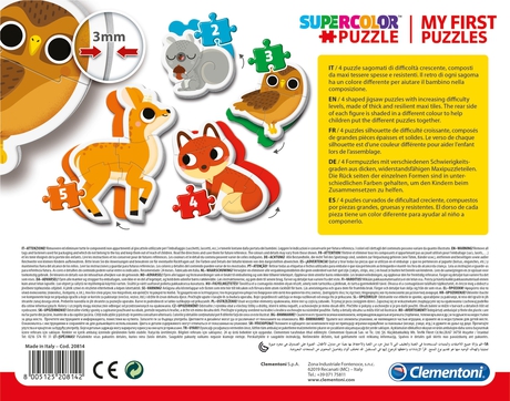 Puzzles Progresivos 3+6+9+12 piezas -Animales del Bosque- Clementoni