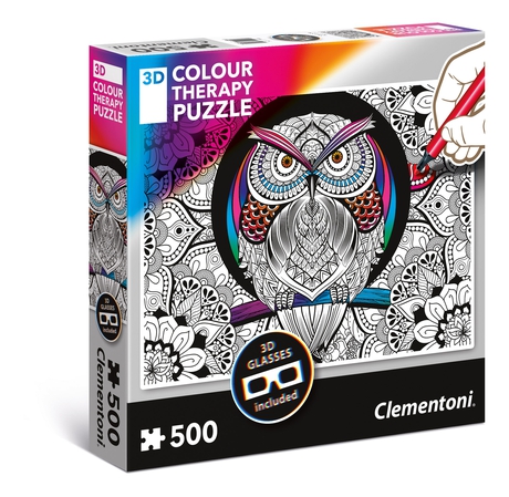 Puzzle 500 piezas -Therapy: Búho- Clementoni