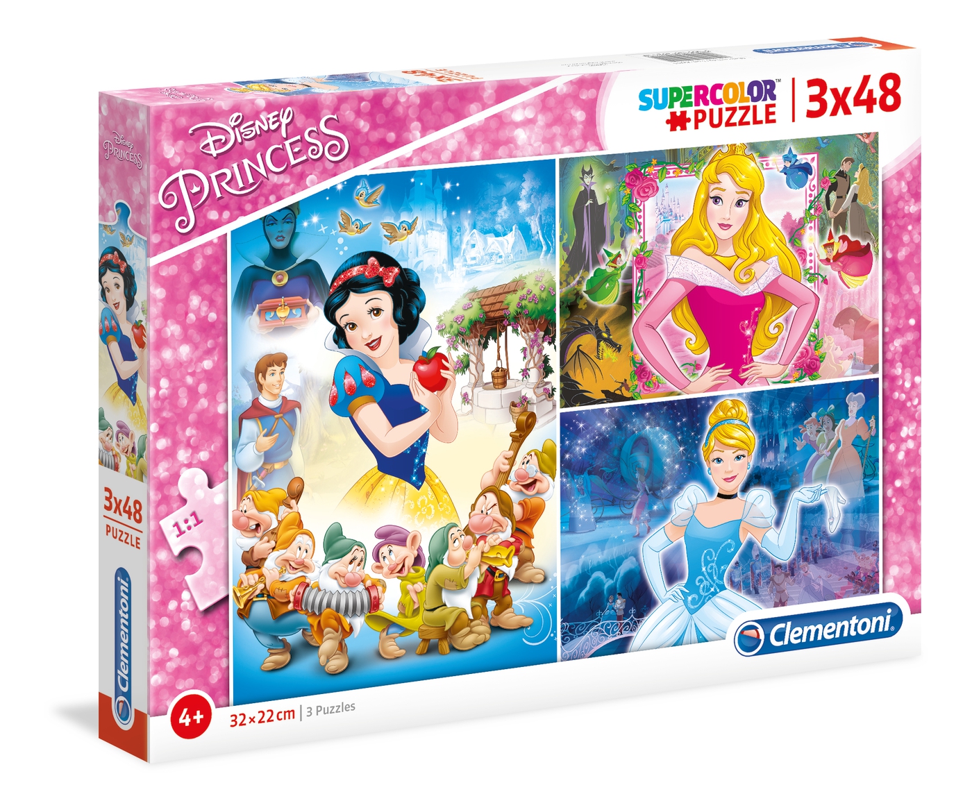 Puzzles 3 x 48 piezas -Princess- Clementoni