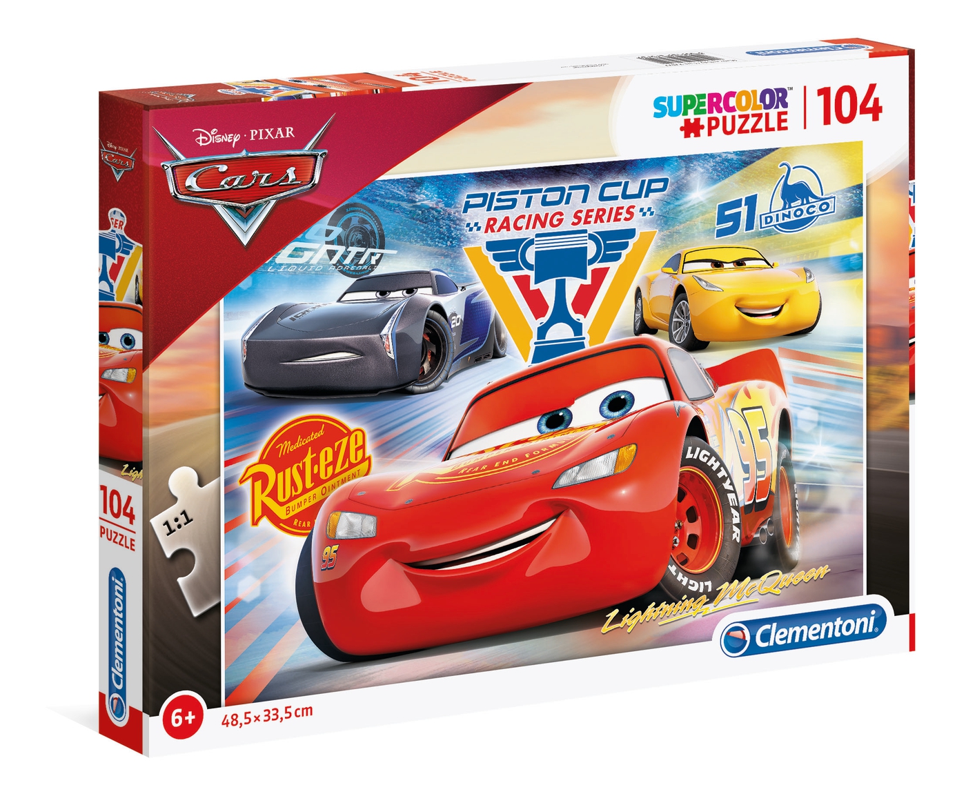 Puzzle 102 piezas -Cars: Piston Cub Legends- Clementoni