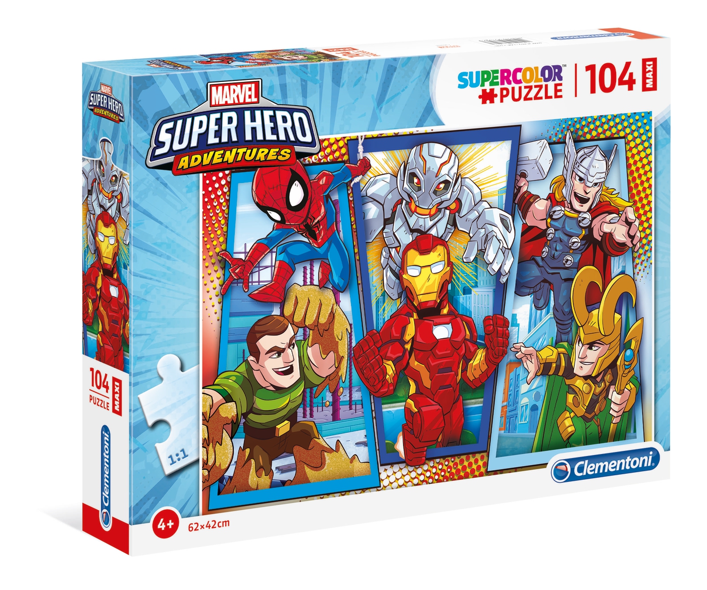 Puzzle 104 piezas Maxi -Superhero- Clementoni