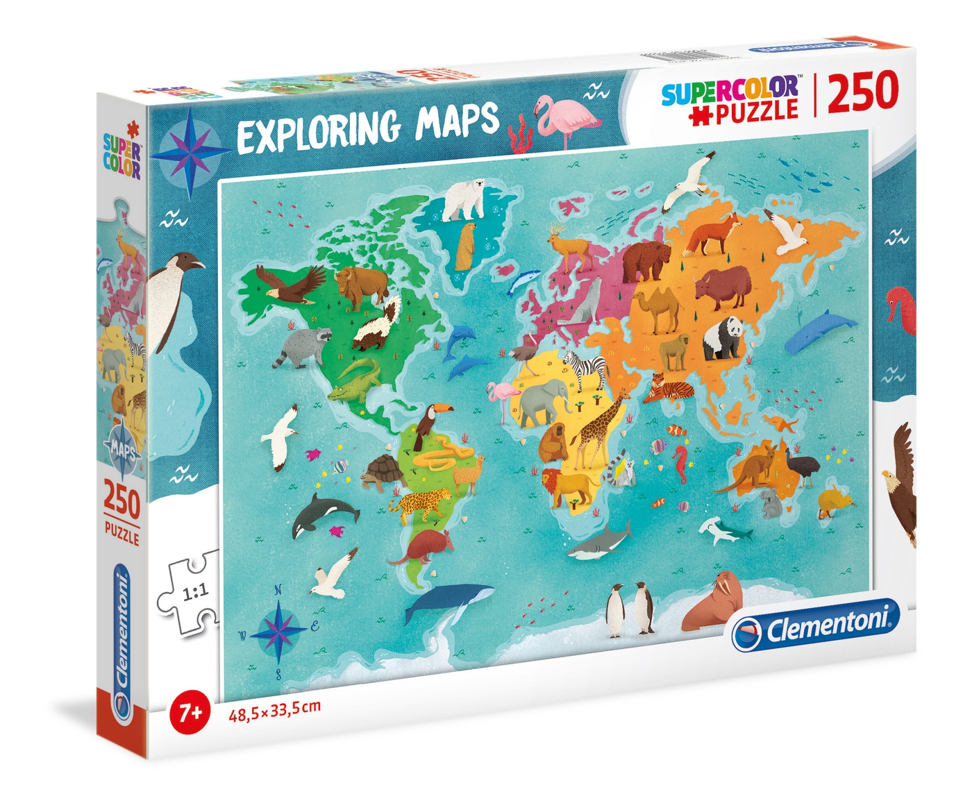 Puzzle 250 piezas -Mapa Europa: Lugares- Clementoni