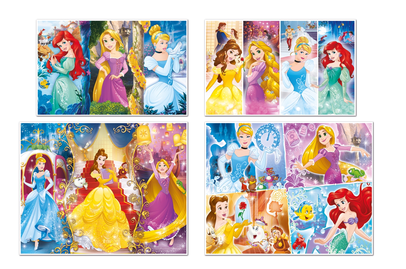 Puzzles Progresivos 20 + 60 + 100 + 180 piezas -Princesas Disney- Clementoni