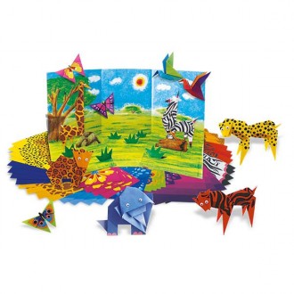 Set Animales de Zoo Origami LittleCraft 4M