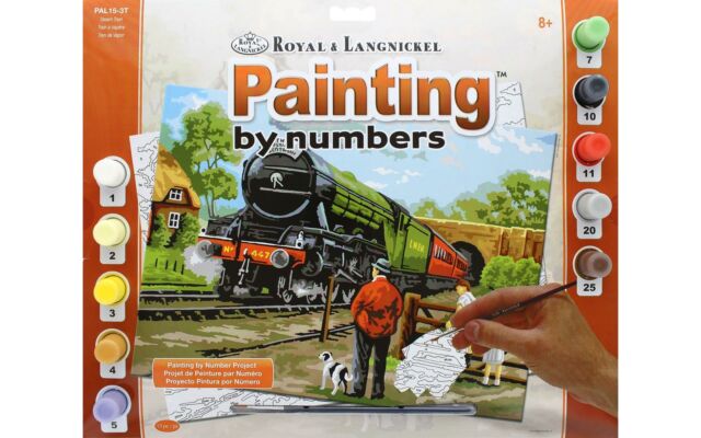 Pintar Por Números 32,4 x 40 cm. -Tren de Vapor- Royal & Langnickel