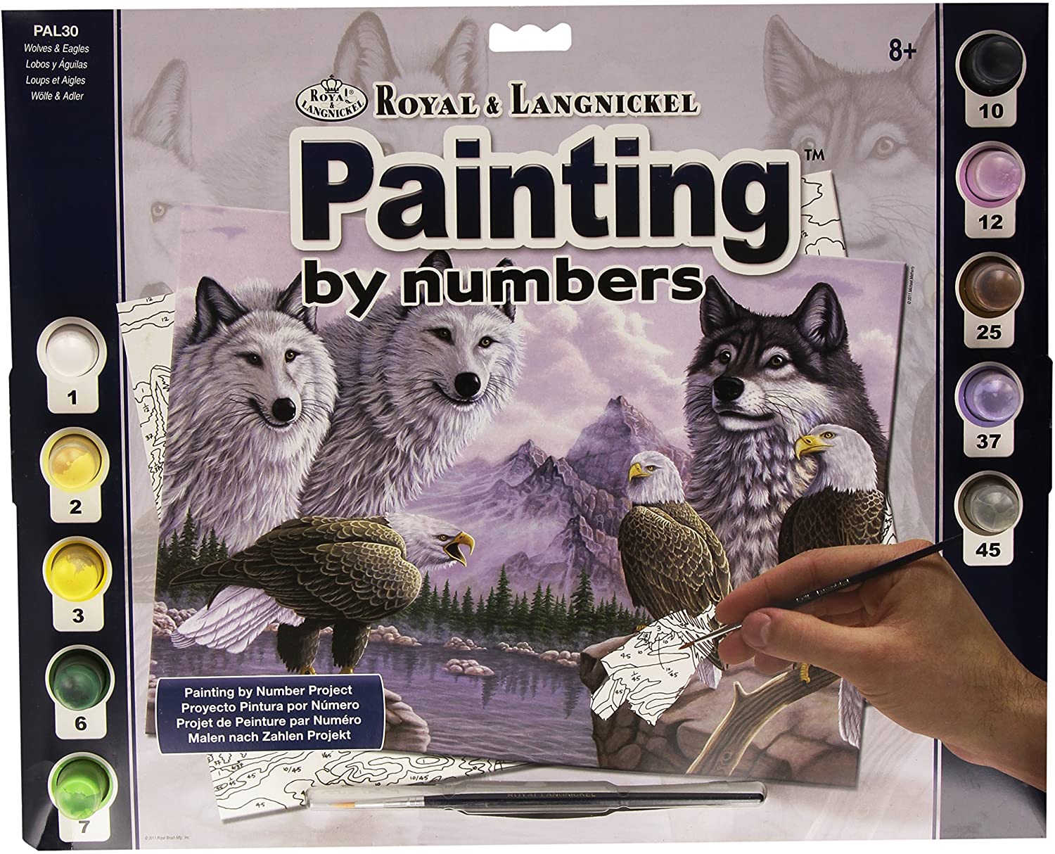 Pintar Por Números 32,4 x 40 cm. -Lobos y Aguilas- Royal & Langnickel