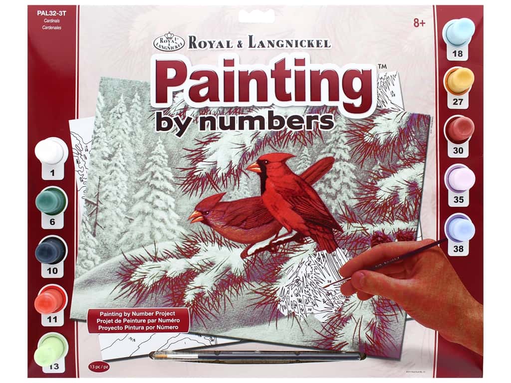 Pintar Por Números 32,4 x 40 cm. -Cardenales- Royal & Langnickel