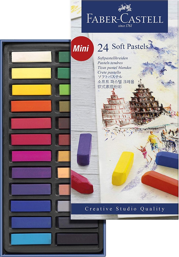 Estuche 24 Pastel Blando Mini Creative Studio Faber-Castell