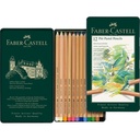 Estuche Metal 12 Lápiz Pastel Pitt Faber-Castell