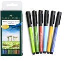 Estuche 6 Rotuladores -Tonos Paisaje- Pitt Artist Pen Brush Faber-Castell