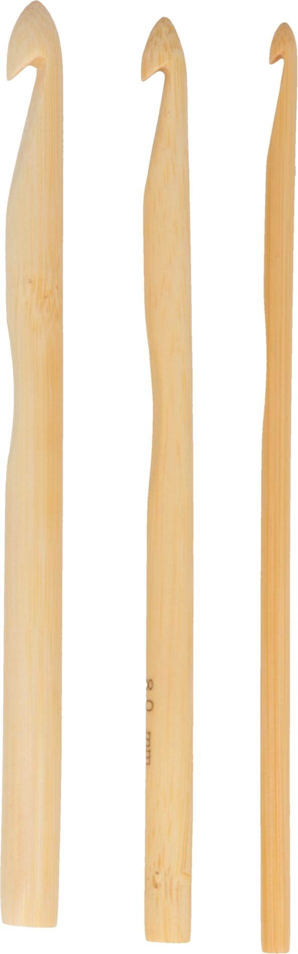 Set 3 Agujas Croché / Trapillo Bambú 5, 8 y 10 mm. Artemio