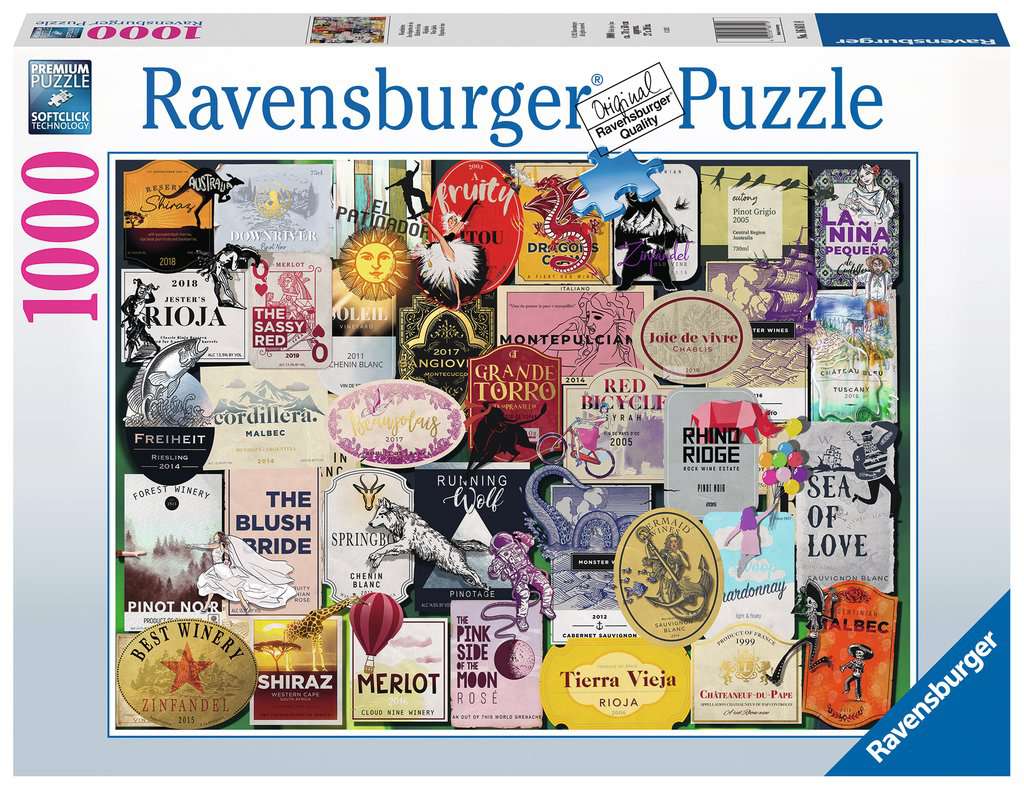 Puzzle 1000 piezas -Etiquetas de Vino- Ravensburger
