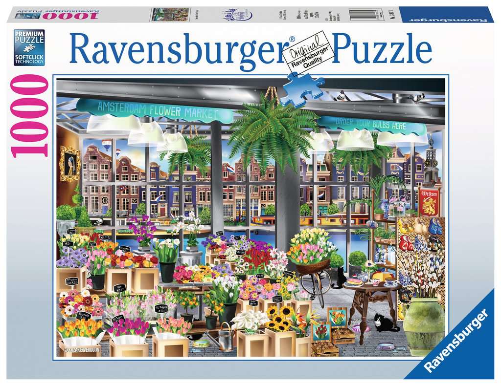 Puzzle 1000 piezas -Amsterdam Flower Market- Ravensburger
