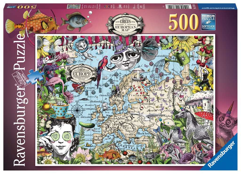 Puzzle 500 piezas -Mapa Europa: Circo Peculiar- Ravensburger