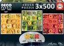 Puzzle 3 x 500 piezas -Exotic Fruits & Flowers- Educa