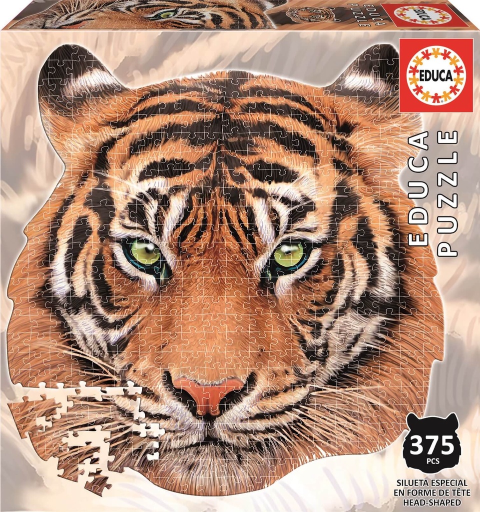 Puzzle 375 piezas Animal Face Shaped -Tigre- Educa