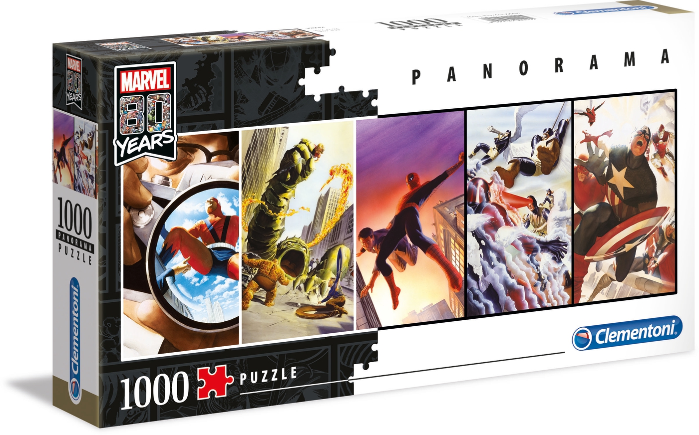Puzzle 1000 piezas -Panorama: Marvel 80º- Clementoni