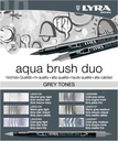 Estuche 6 Rotuladores -Tonos Grises Aqua Brush Duo- Doble Punta Lyra