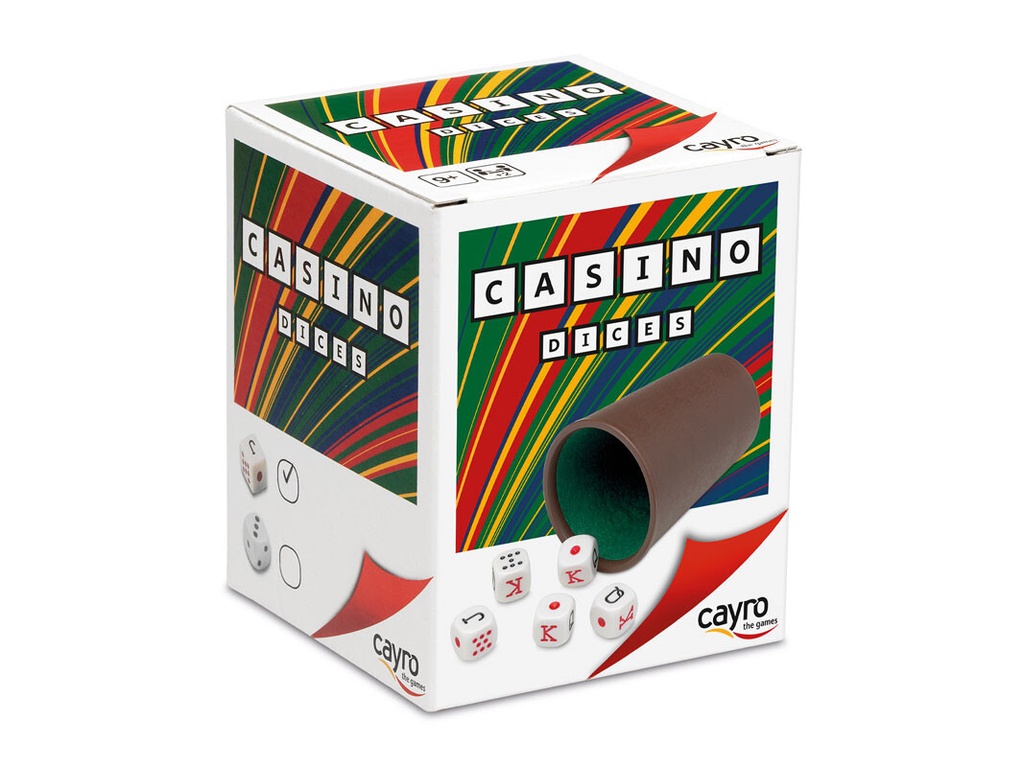 Cubilete Forrado + 5 Dados Poker 16 mm. - Cayro