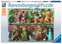 Puzzle 500 piezas -Gatos en la Estantería- Ravensburger