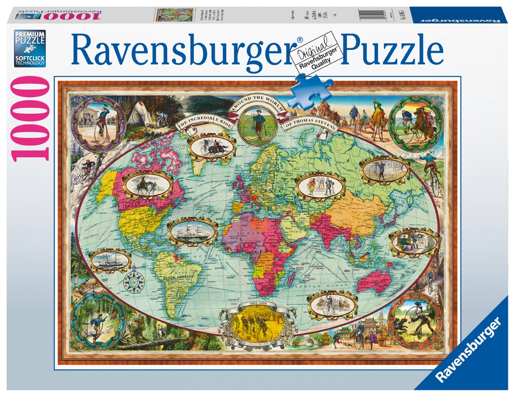 Puzzle 1000 piezas -Paseo en Bicicleta por el Mundo- Ravensburger