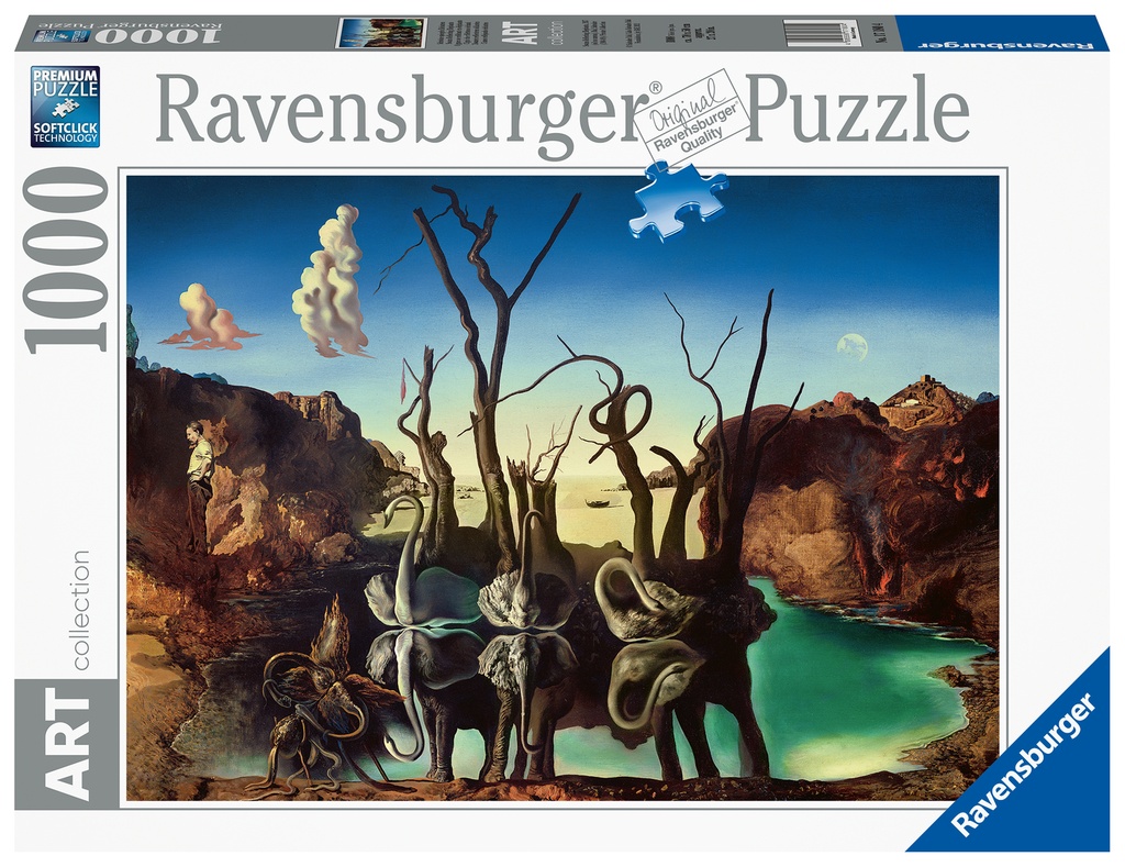 Puzzle 1000 piezas -Cisnes Reflejando Elefantes: Dalí- Ravensburger