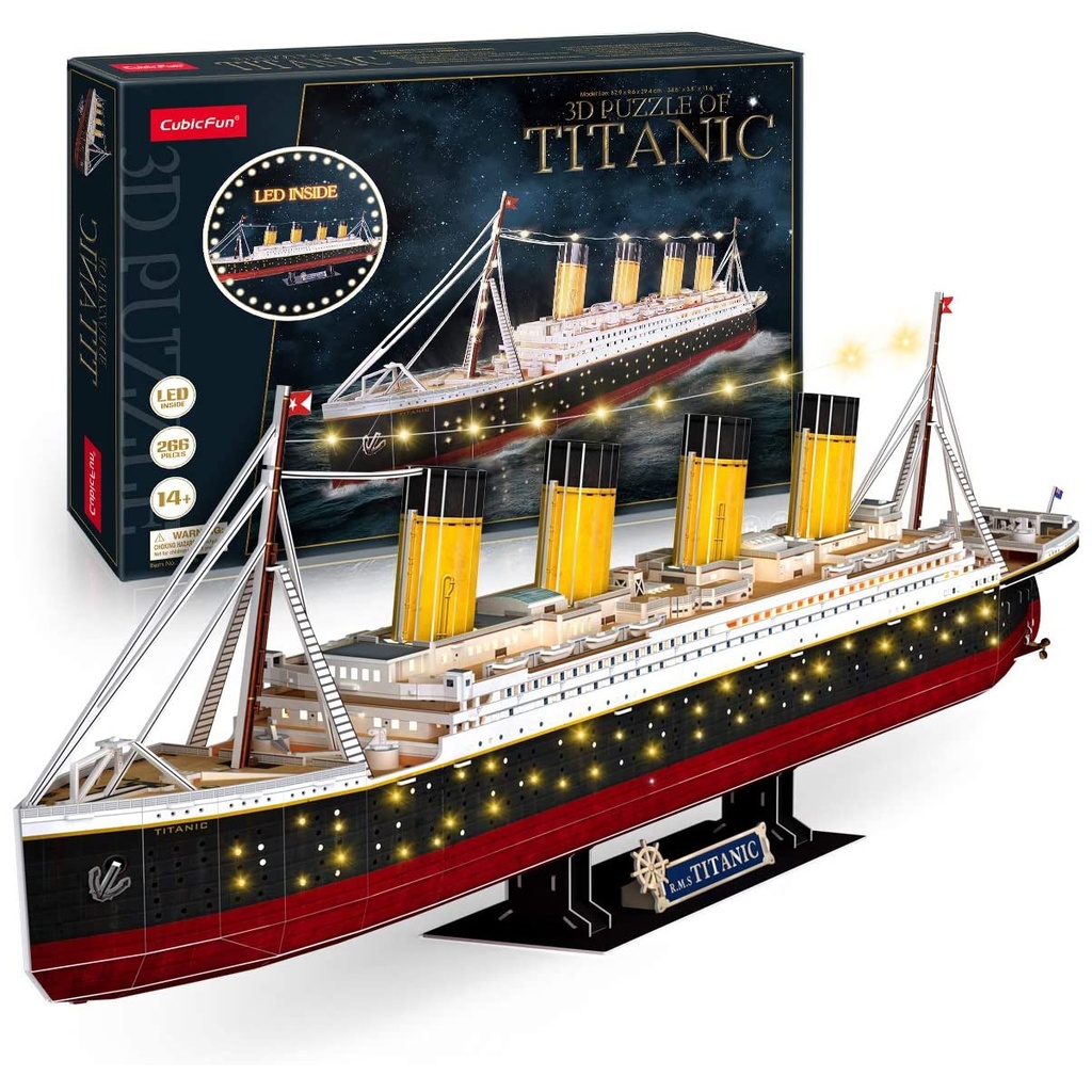 Set Construcción -Titanic con Luz LED- Cubic Fun 3D