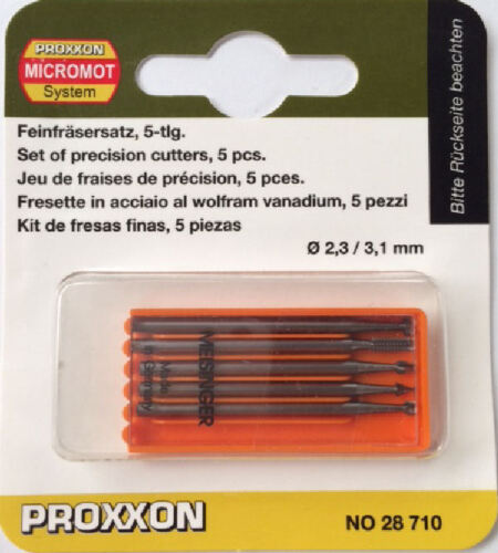 Fresa Acero Vanadio 2.3-3.1mm. (5 pzs.) Proxxon