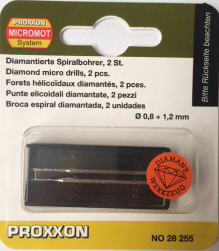 Brocas Diamantadas 0,8 y 1,2 mm. Proxxon (2 pzs.)