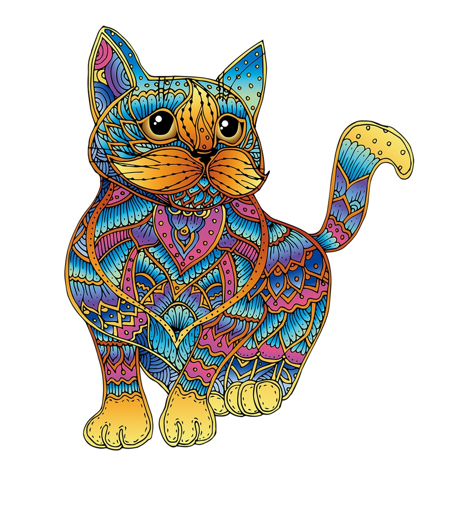 Puzzle Madera 99 piezas -Arcoiris Gato- Eureka