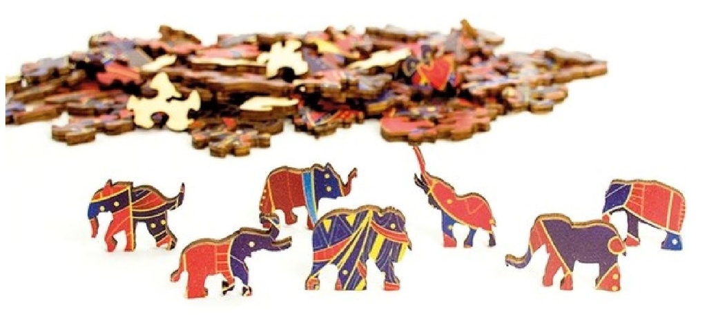 Puzzle Madera 120 piezas -Arcoiris Elefante- Eureka