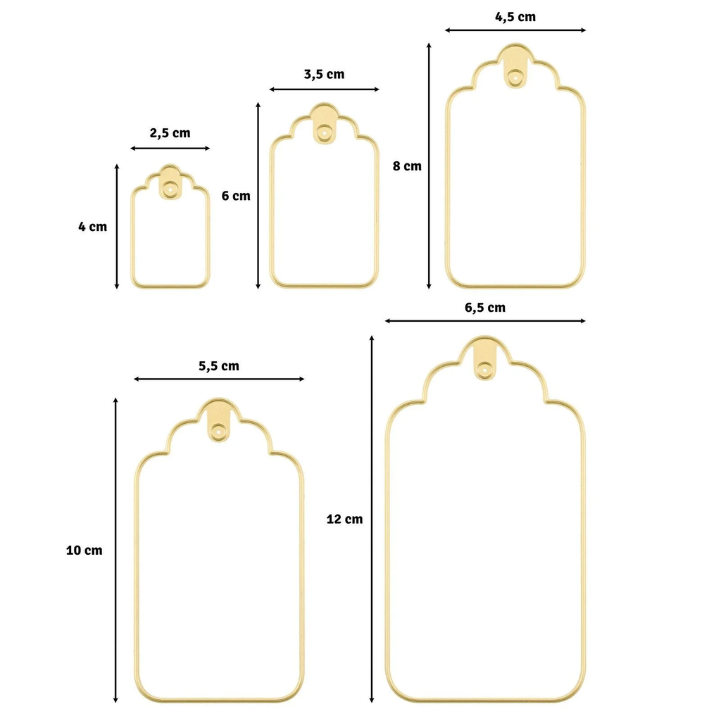Set 5 Troquel -Etiquetas- 4 x 2,5 - 12 x 6,5 cm. Vaessen