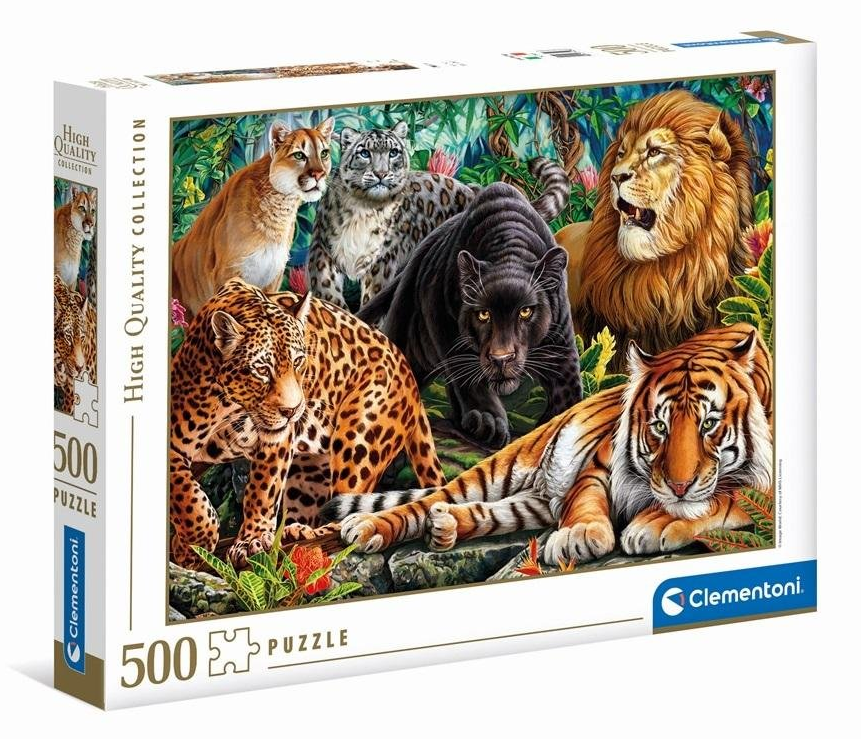 Puzzle 500 piezas -Gatos Salvajes- Clementoni