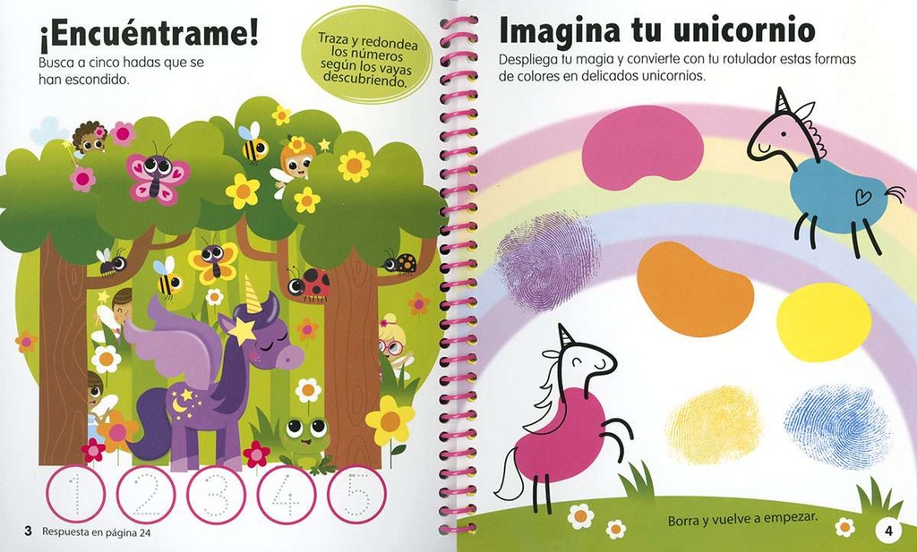 Juega, Escribe y Borra -Unicornios- Susaeta Ediciones